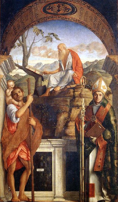 BELLINI, Giovanni Sts Christopher, Jerome and Ludwig of Toulouse